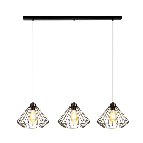 Britop Industrialna LAMPA wisząca RAQUELLE 187149304 metalowa OPRAWA klatki ZWIS loftowy czarny