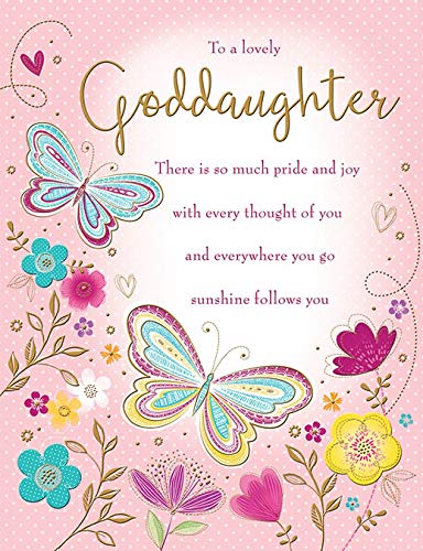 Piccadilly Greetings Tradycyjna kartka urodzinowa chrzestna - 20 x 15 cm - Piccadilly Greetings A11539