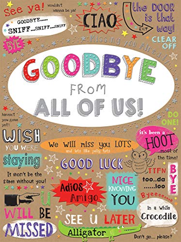 Piccadilly Greetings Group Ltd Sloane Graphics 'Goodbye From All Of Us!' kartka pożegnalna, 298 mm x 222 mm A11191