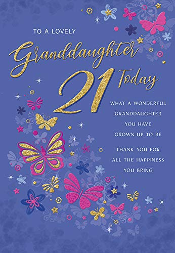 Regal Publishing Nowoczesna kartka urodzinowa w wieku milowym 21 wnuczka - 23 x 15 cm - Regal Publishing C80772