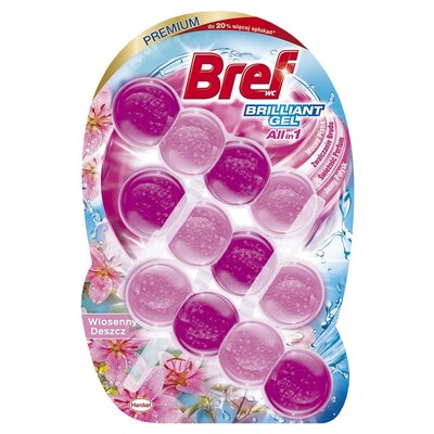 Bref Kostka do WC Brilliant Gel All in 1 Wiosenny deszcz 3x42g