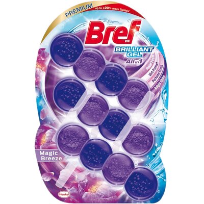 Bref Kostka do WC Brilliant Gel All in 1 Magiczna Bryza 3x42g