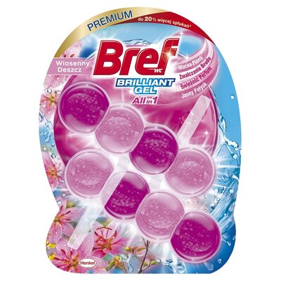 Bref Kostka do WC Brilliant Gel All in 1 Wiosenny deszcz 2x42g