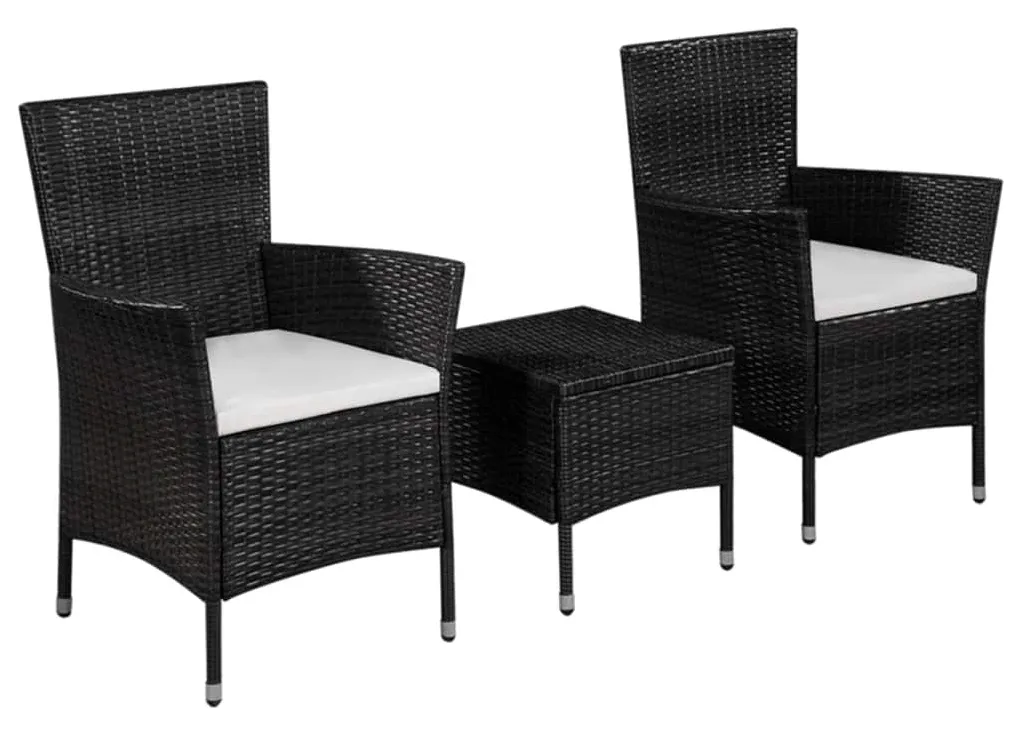 Czarny 3-częściowy zestaw mebli ogrodowych bistro G7-Z09