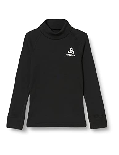 ODLO Unisex dziecięca bluza Bl Top Turtle Neck L/S Active Warm Eco Kids czarny czarny 152 159259