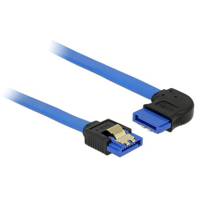 Delock Kabel SATA III wtyczka kątowa 50cm niebieski 84991