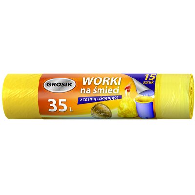Grosik Worki HD z taśmą 35l 15 szt.