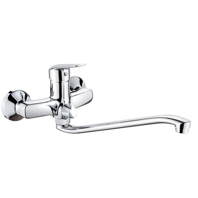 Deante Bateria BMO 056M BORO CHROM UMYWALKOWA ŚCIENNA Z WYDŁUŻONĄ WYLEWKĄ I PODŁ NA WĄŻ