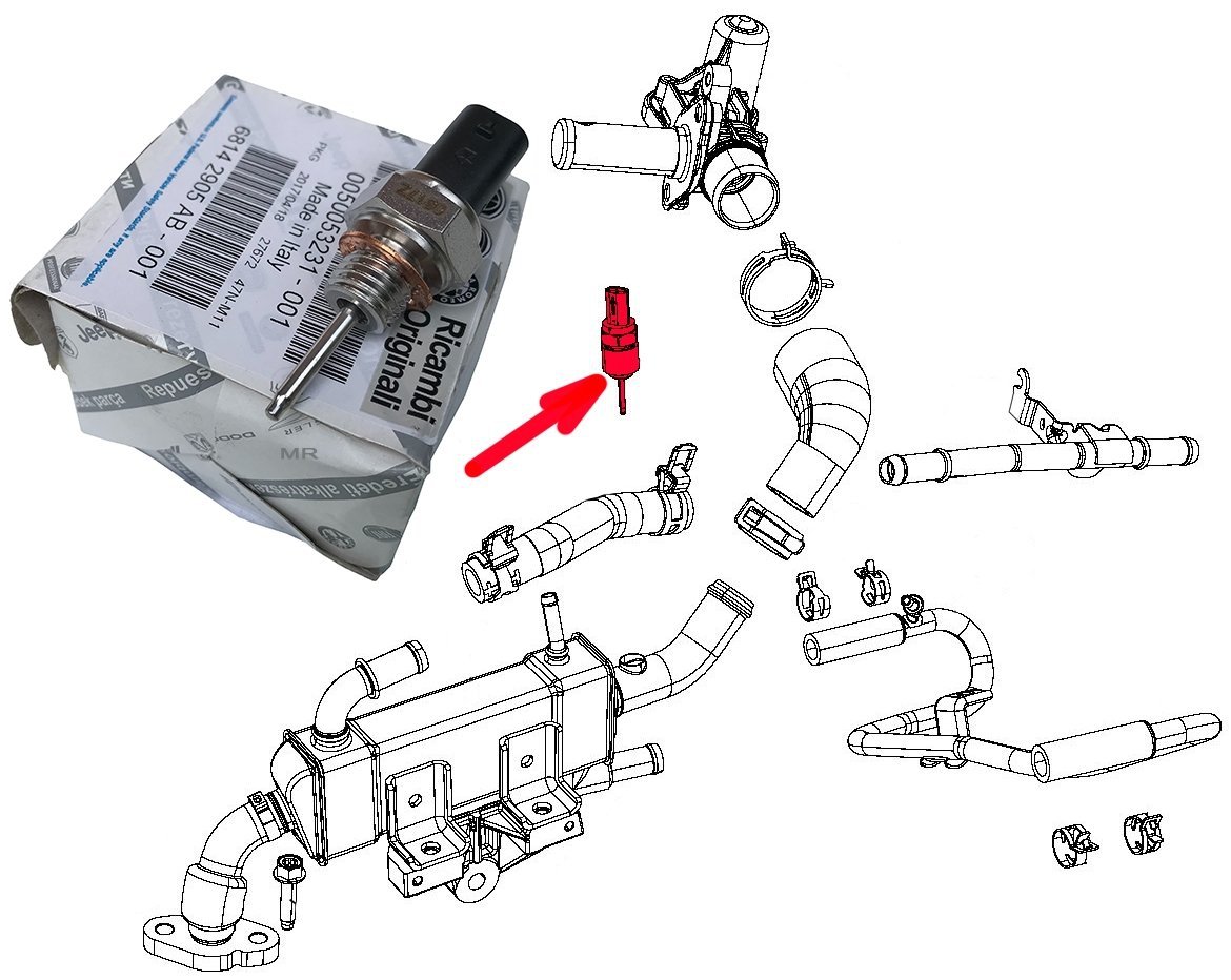 Czujnik temperatury EGR Jeep Grand Cherokee 3,6 V6 2016-