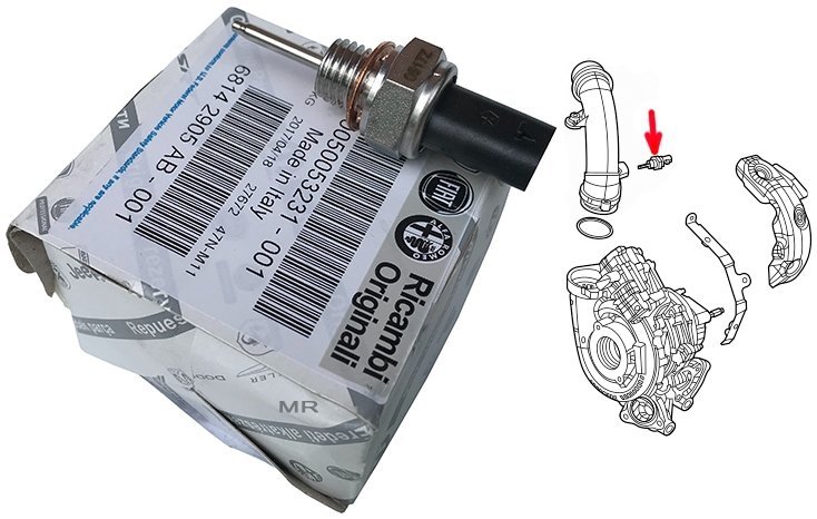 Czujnik temperatury spalin turbiny Jeep Grand Cherokee 3,0 CRD 2014-