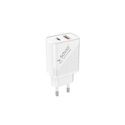 SAVIO Ładowarka sieciowa LA-04 Quick Charge 3.0 18W Biały