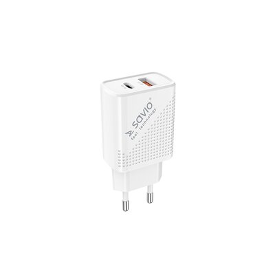 SAVIO Ładowarka sieciowa LA-04 Quick Charge 3.0 18W Biały