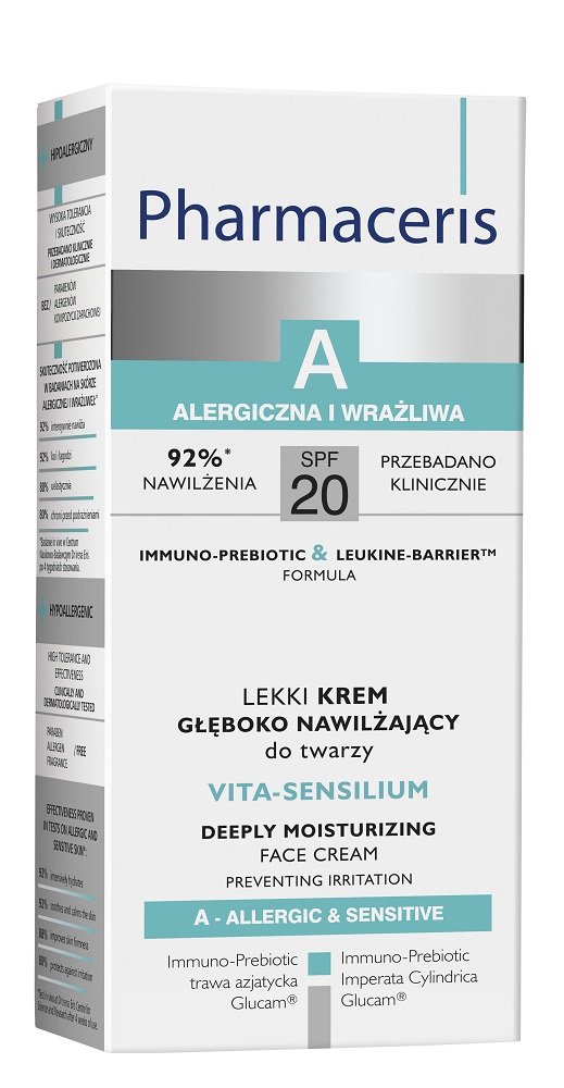 Фото - Крем і лосьйон Pharmaceris A LEKKI KREM GŁĘBOKO NAWILŻAJĄCY do twarzy SPF 20 VITA-SENSILI 