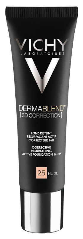 Vichy Dermablend 3D Correction podkład korygująco-wygładzający SPF 25 odcień 25 Nude Corective Resurfacing Active Foundation 16 hr 30 ml