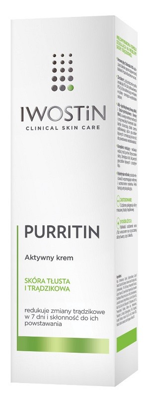 Iwostin Purritin Aktywny krem na dzień do skóry z niedoskonałościami 40ml