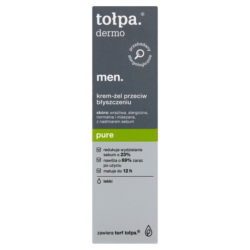 Tołpa TORF CORPORA dermo men pure matujący krem-żel nawilżający 40 ml