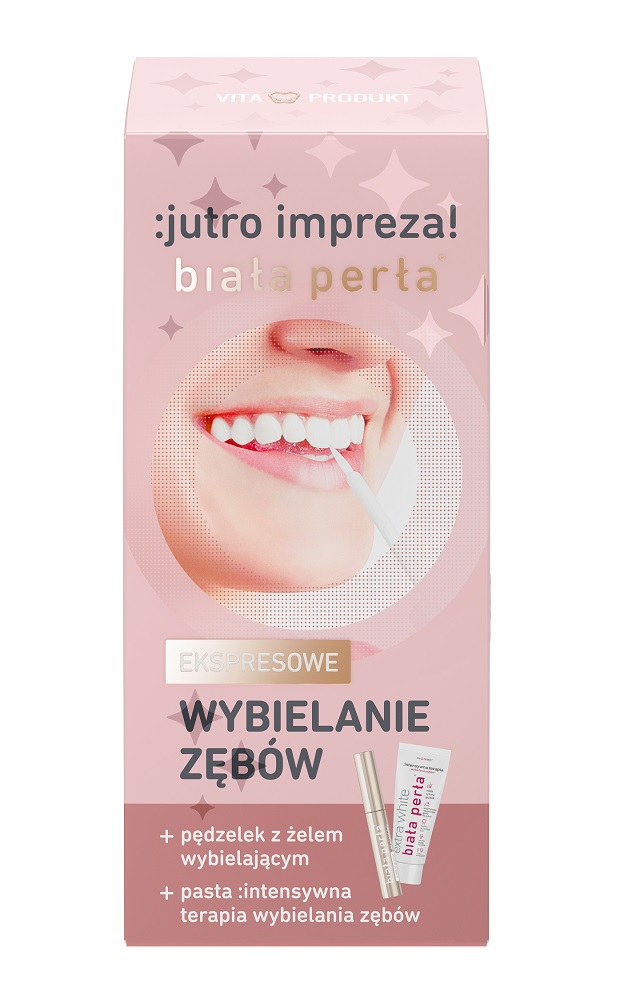 Vitaprodukt Biała perła Jutro Impreza pasta wybielająca 30 ml + żel wybielający 8 ml