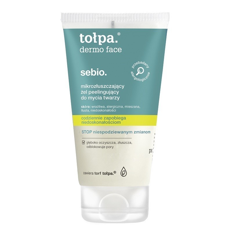 Tołpa Dermo Face Sebio mikrozłuszczający żel peelingujący do mycia twarzy 150ml