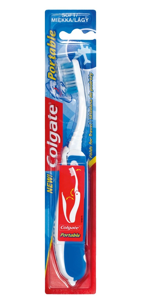 Colgate Portable składana podróżna szczoteczka do zębów soft Green & Blue Folds for Travel