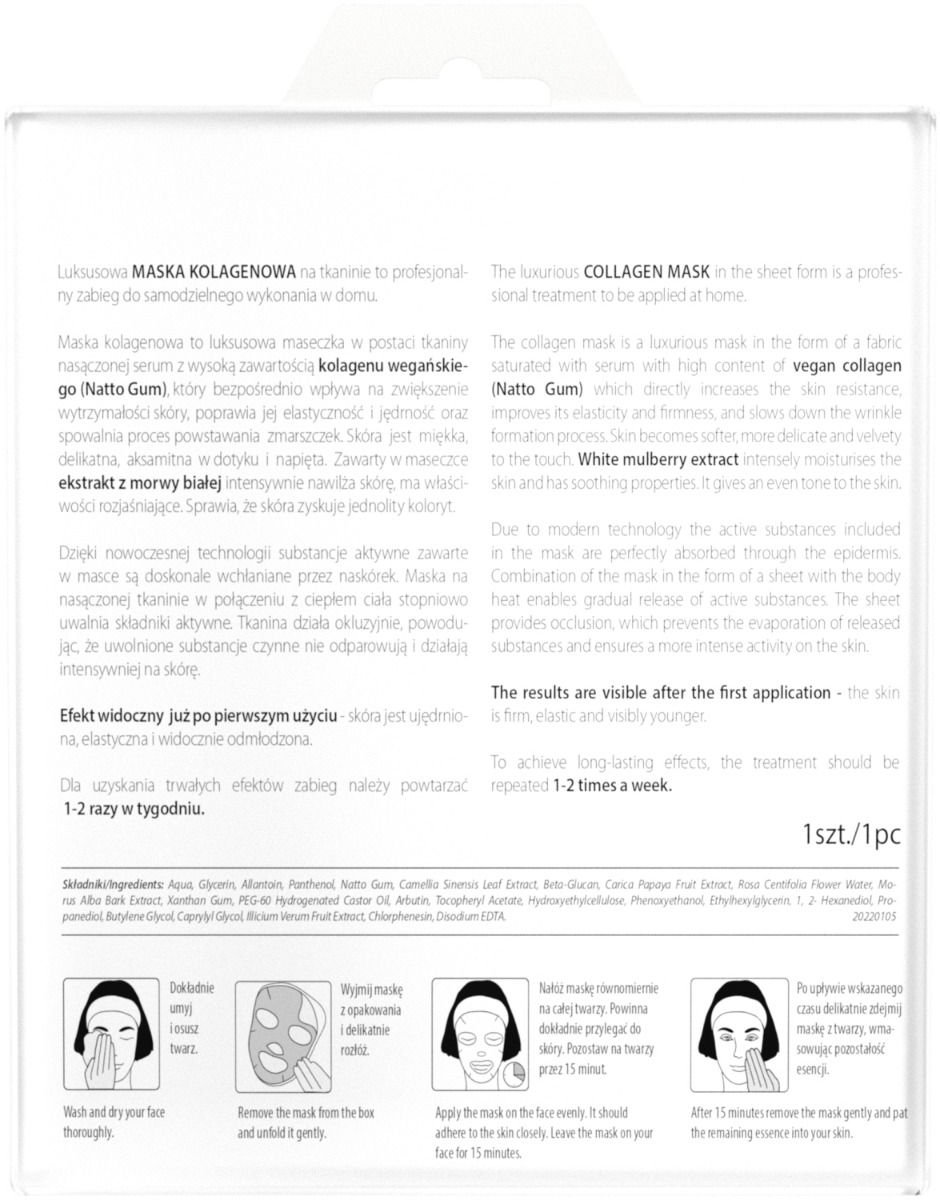 Opinie o L'biotica Maska Kolagenowa  8Y40U2 8Y40U2 SAM  ONE SIZE