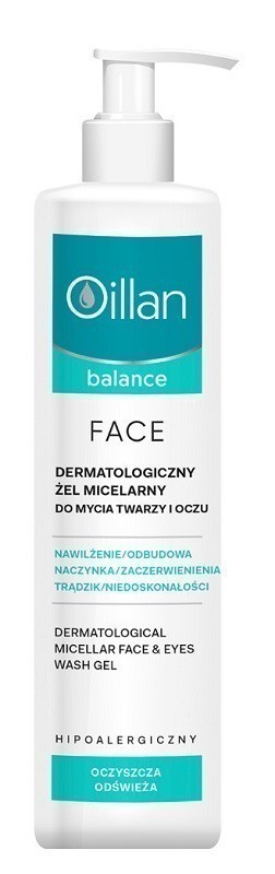 Oceanic Oillan Balance Face dermatologiczny żel micelarny do mycia twarzy i oczu 250 ml