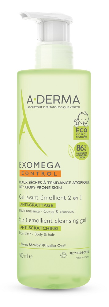PIERRE FABRE A-derma Exomega Control żel emolient do mycia 2w1 przeciw drapaniu 500 ml