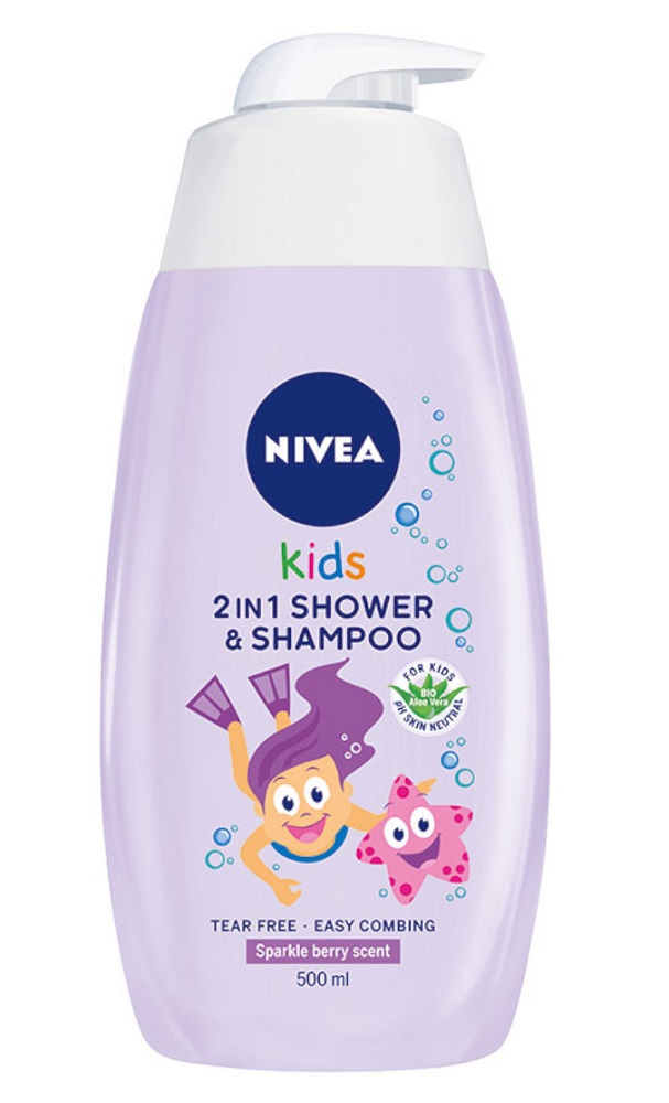 Nivea Kids Sparkle Berry żel i szampon pod prysznic 2 w 1 dla dzieci 500 ml