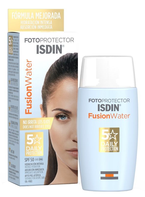 ISDIN Fotoprotector Isdin Fusion Water SPF 50 UVB UVA krem do twarzy z bardzo wysoką ochroną przeciwsłoneczną spf50 50 ml