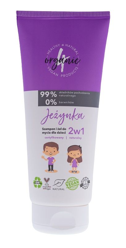 4organic 4organic Pielęgnacja ciała Szampon i żel do mycia dla dzieci 2w1 Jeżynka 200 ml