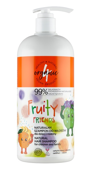 4organic 4organic Pielęgnacja włosów Naturalny szampon do włosów dla dzieci i rodziny Fruity 1000 ml