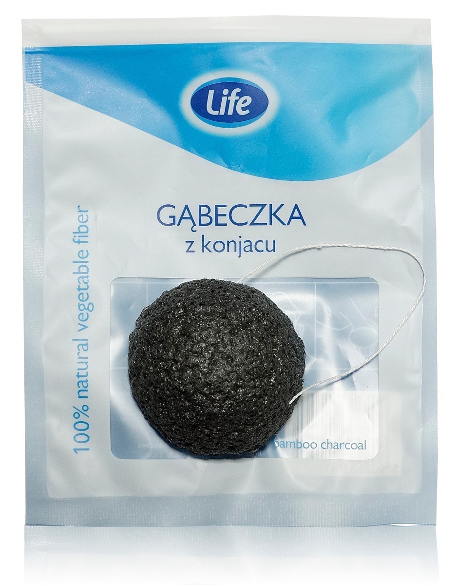Life Life Konjac Bamboo - gąbka oczyszczająca czarna 1 szt
