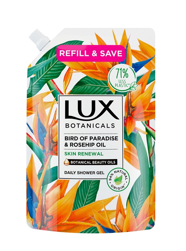 Lux Botanicals Lux Botanicals Żel pod prysznic odnawiający Bird of Paradise & Rosehip Oil 700ml - zapas