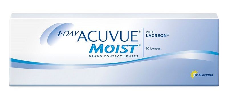 Johnson & Johnson 1-Day Acuvue Moist 30 szt. Soczewki jednodniowe (-2.75 dpt & BC 8.5), z ochroną UV