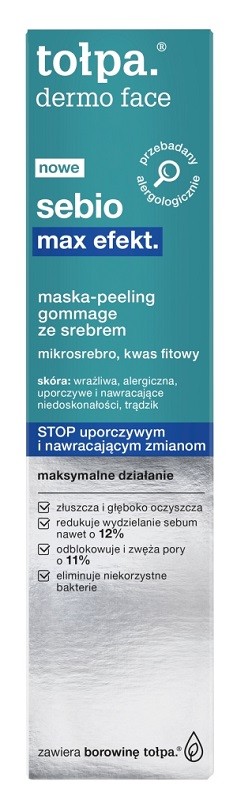 Tołpa SEBIO MAX EFEKT. MASKA-PEELING GOMMAGE ZE SREBREM 40 ML