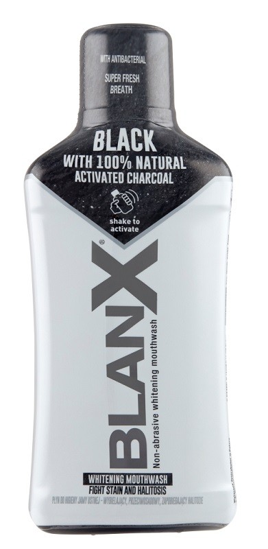 COSWELL Blanx Black wybielający płyn do higieny jamy ustnej z aktywnym węglem 500 ml