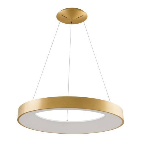 Italux Wisząca LAMPA okrągła GIULIA 5304-880RP-GD-3 metalowa OPRAWA pierścień LED 24W 3000K zwis ring złoty 5304-880RP-GD-3