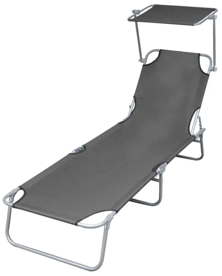 Aluminiowy leżak ogrodowy z zadaszeniem K8-L11
