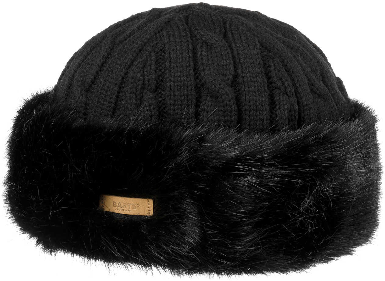 Czapka Cable Knit Faux Fur by Barts, czarny, One Size