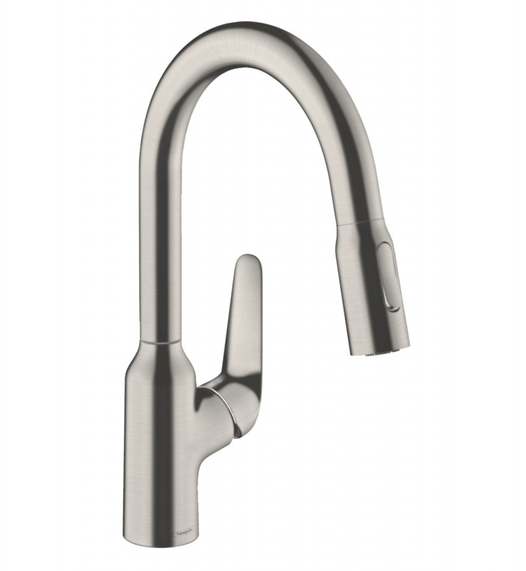 Hansgrohe Focus M42 Bateria kuchenna z wyciąganą wylewką stal szlachetna 71821800