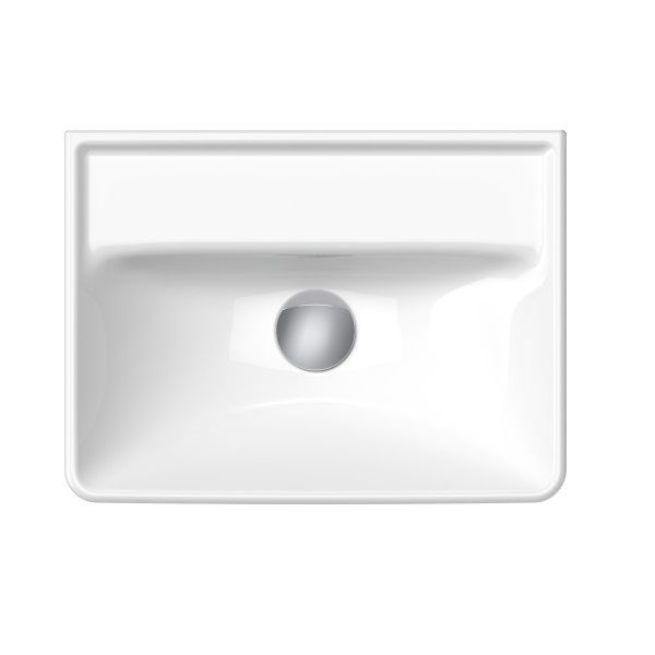 Duravit D-Neo Umywalka wisząca mała 45x33,5 cm bez otworu na baterię biała Alpin 0738450070