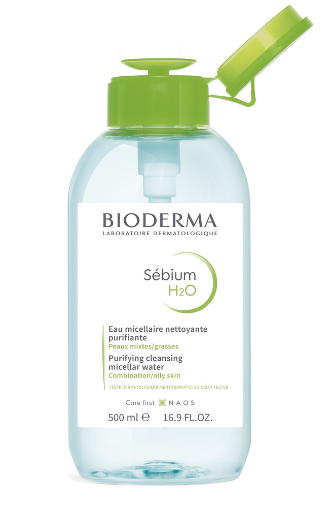 Bioderma SEBIUM H2O Antybakteryjny płyn micelarny do oczyszczania twarzy - 500 m