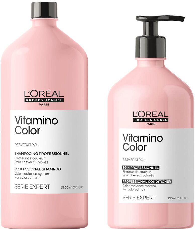 Loreal L''oreal professionnel Vitamino Color Resveratrol - zestaw przedłużający trwałość koloru, szampon 1500ml + odżywka 750ml 14/zestaw