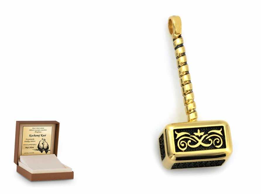 Złota zawieszka 585 symbol prezent grawer