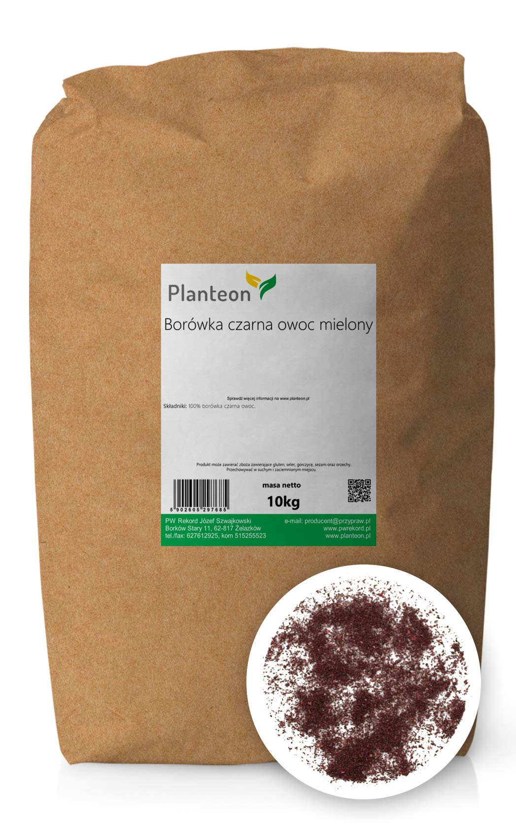 Borówka czarna owoc mielony 10kg