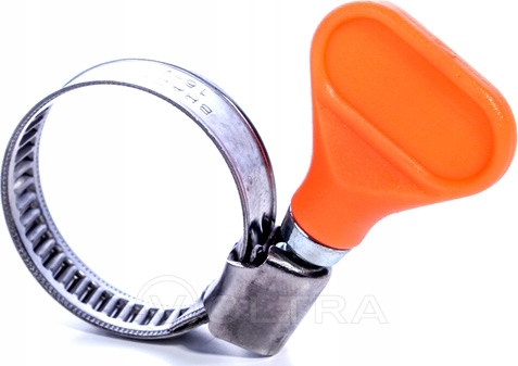 Opaska ślimakowa nierdzewna z motylkiem 10-16 mm