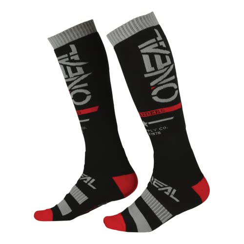 O'NEAL | Skarpety Motocross Mountainbike | MTB Downhill Freeride | Absorpcja potu, wzmocniona pięta i podeszwa | Skarpety Pro MX Squadron V.22 | Unisex | Dorośli | Czarne | Jeden rozmiar pasuje na wszystkich