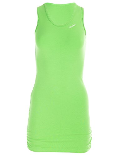 WINSHAPE Winshape Damska koszulka fitness typu longtop WTR15 z bocznym marszczeniem, styl Slim Style, zielone jabłko, S WTR15-APFELGRUEN-S