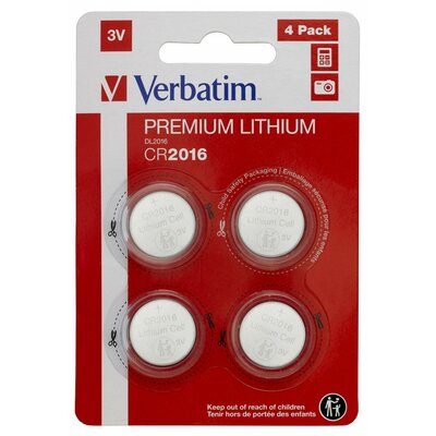 Verbatim Bateria CR2016 4 szt.)
