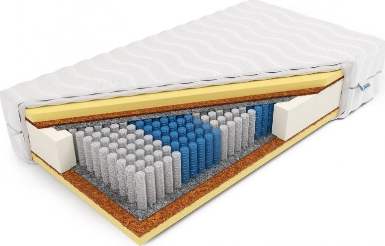 Frankhauer Materac LAILA 140x200 kieszeniowy z kokosem i pianką termoelastyczną Frankhauer