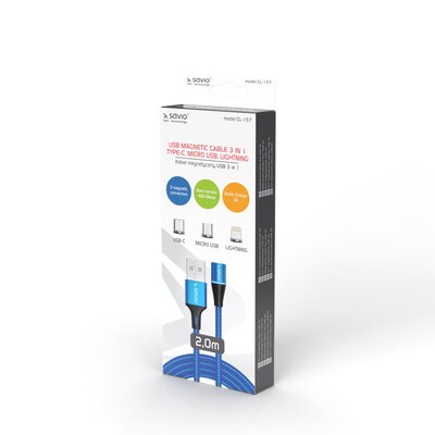 Savio Kabel USB USB Typ C Micro Lighting CL-157 2 m
